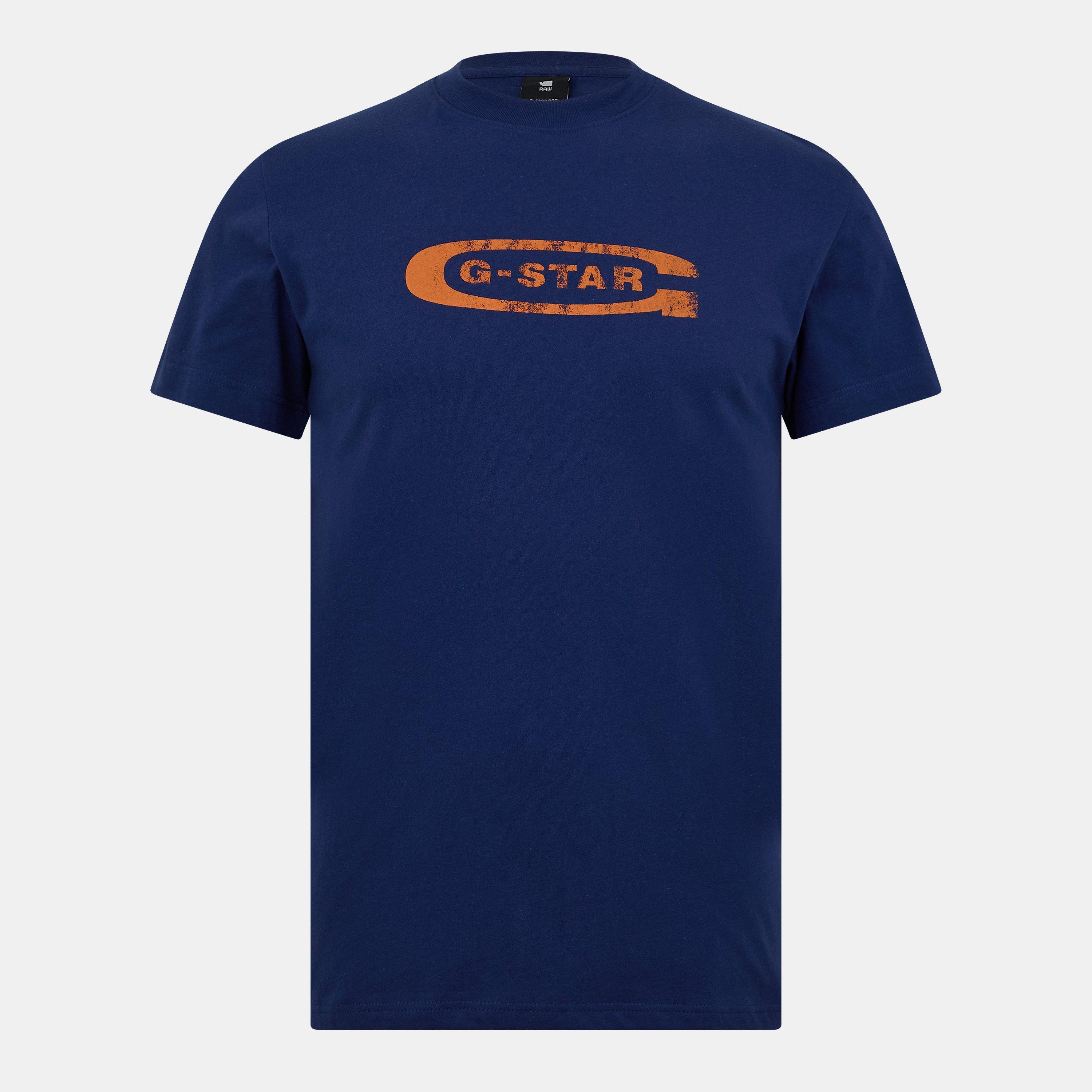 G Star Distressed Old School Logo T Shirt