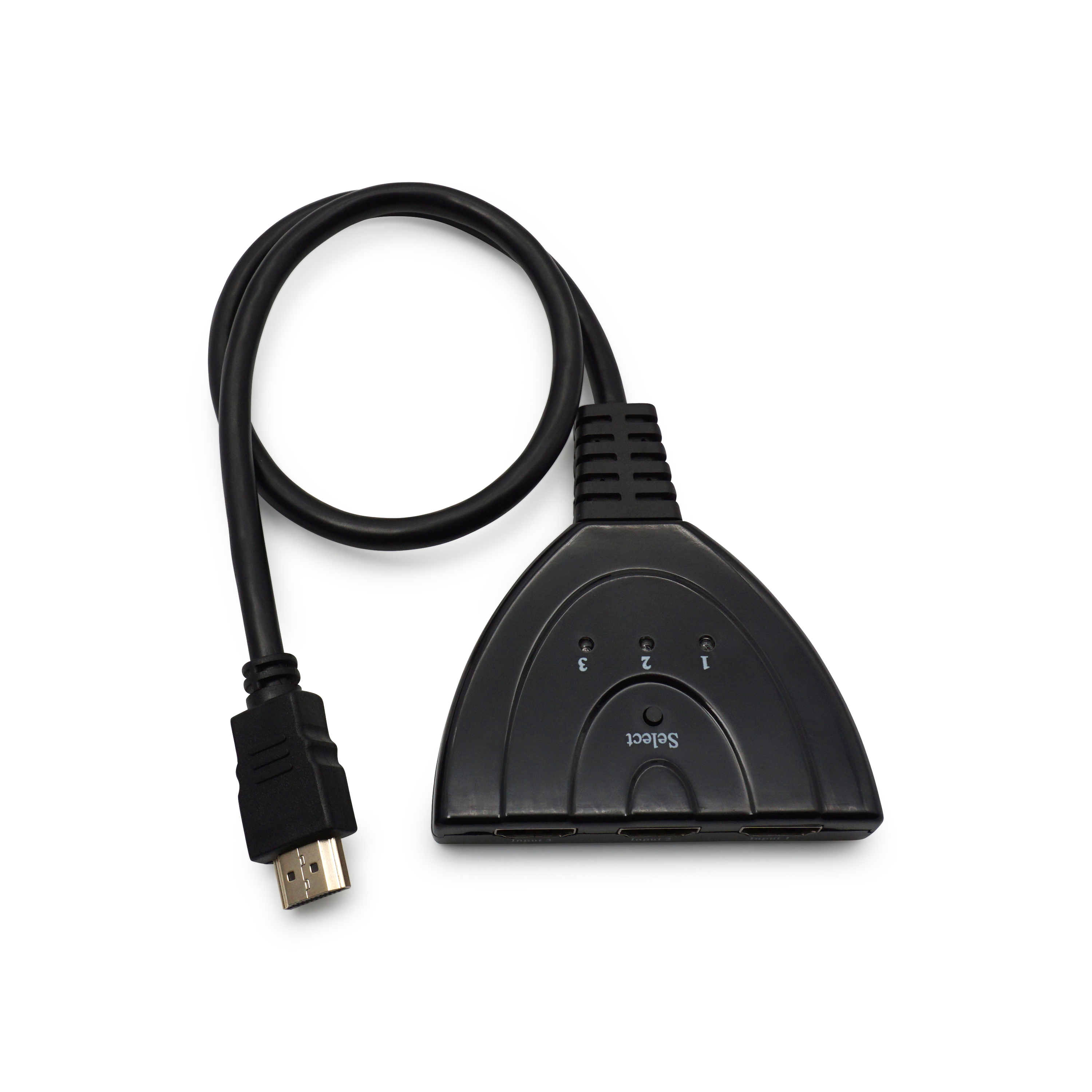 3-fach HDMI FullHD 1080p Switch Audio Video Konverter mit Umschalter - Schwarz