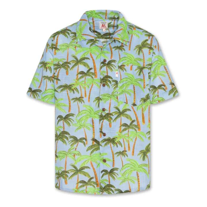 AO76 Chemise Hawaii Palmtrees | Vert