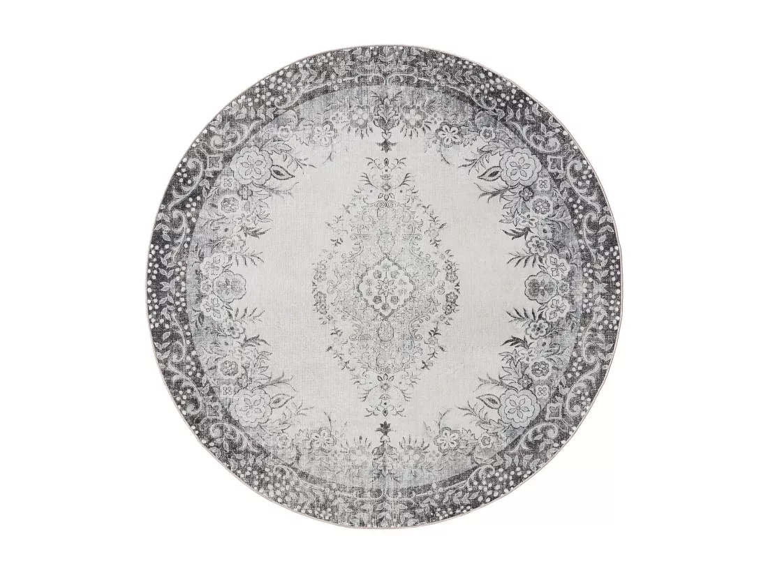 Tapis lavable George Noir/Gris ø 160 cm rond
