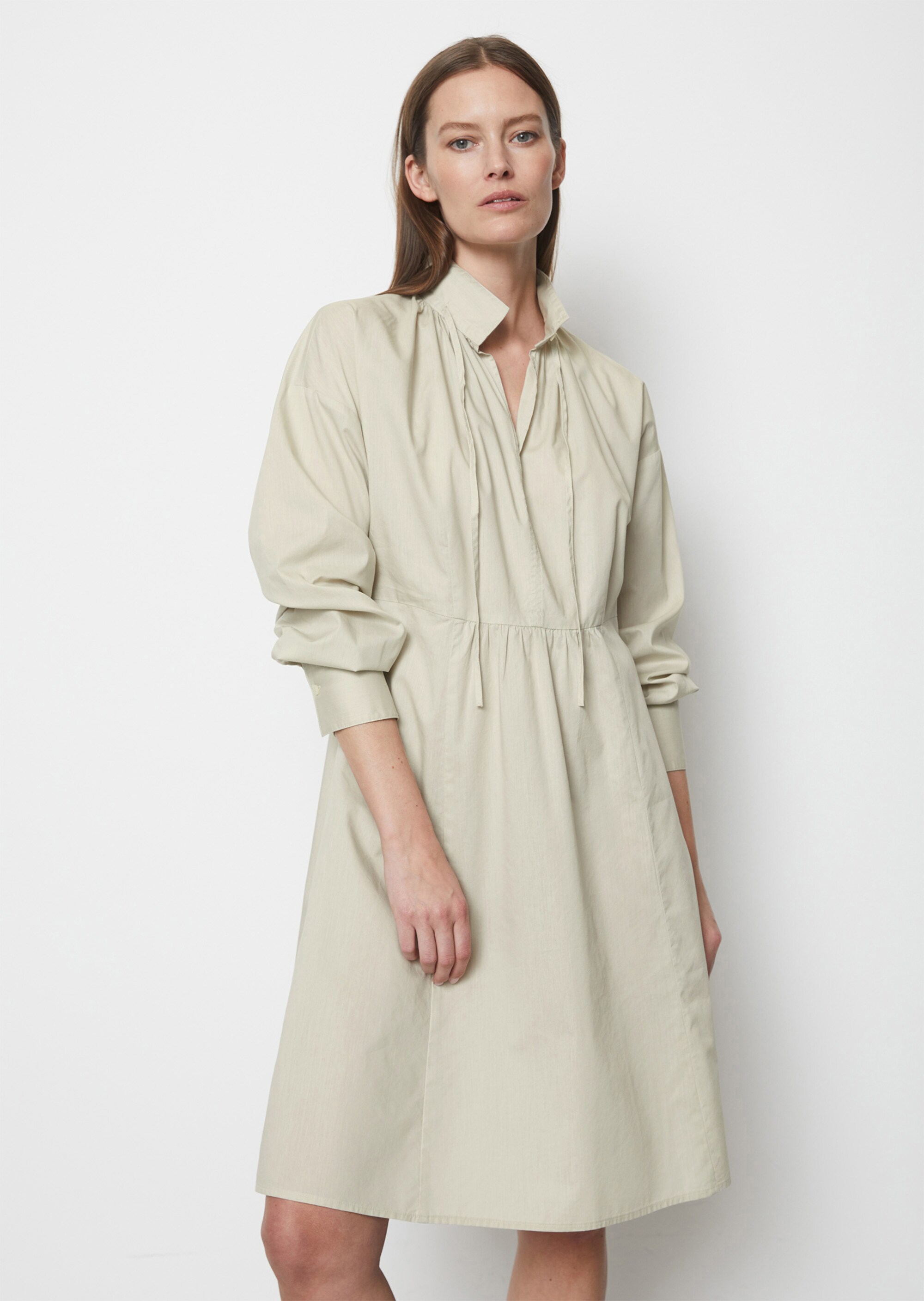 Knielanges Kleid A-Shape aus Organic-Cotton-Lyocell-Mix