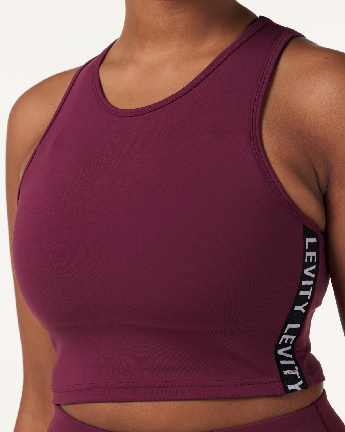 LEVITY Line Up Crop Tank Red Wine