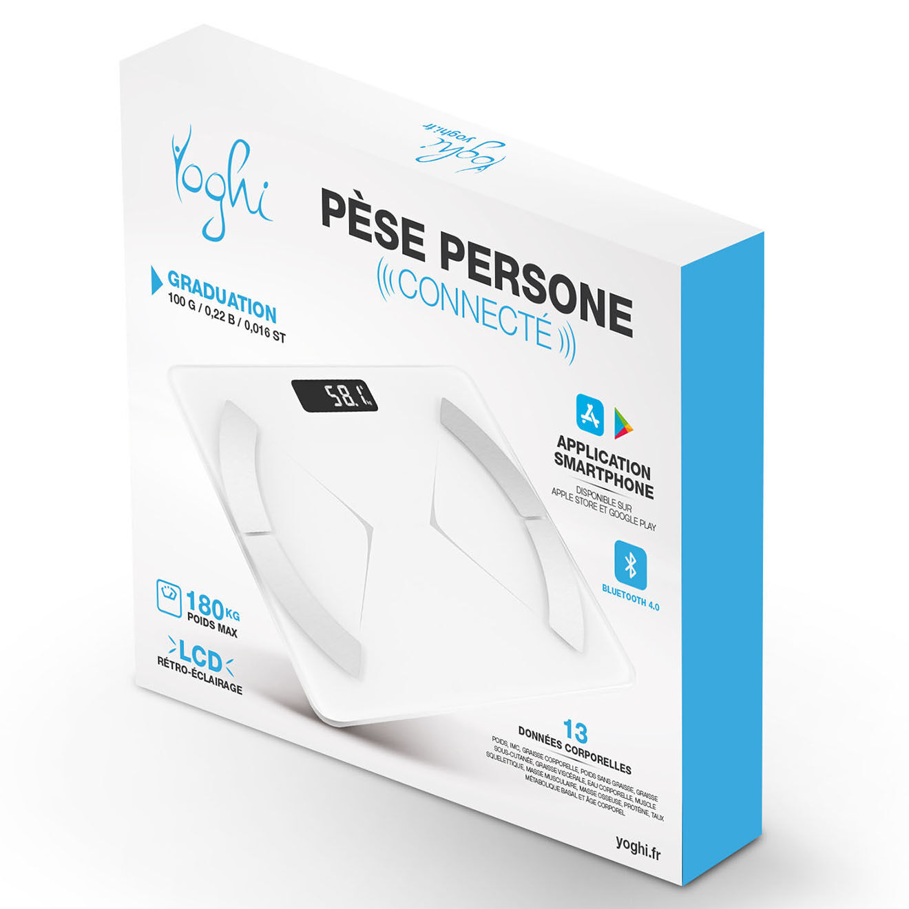 Yoghi Pèse-personne mécanique grand cadran blanc