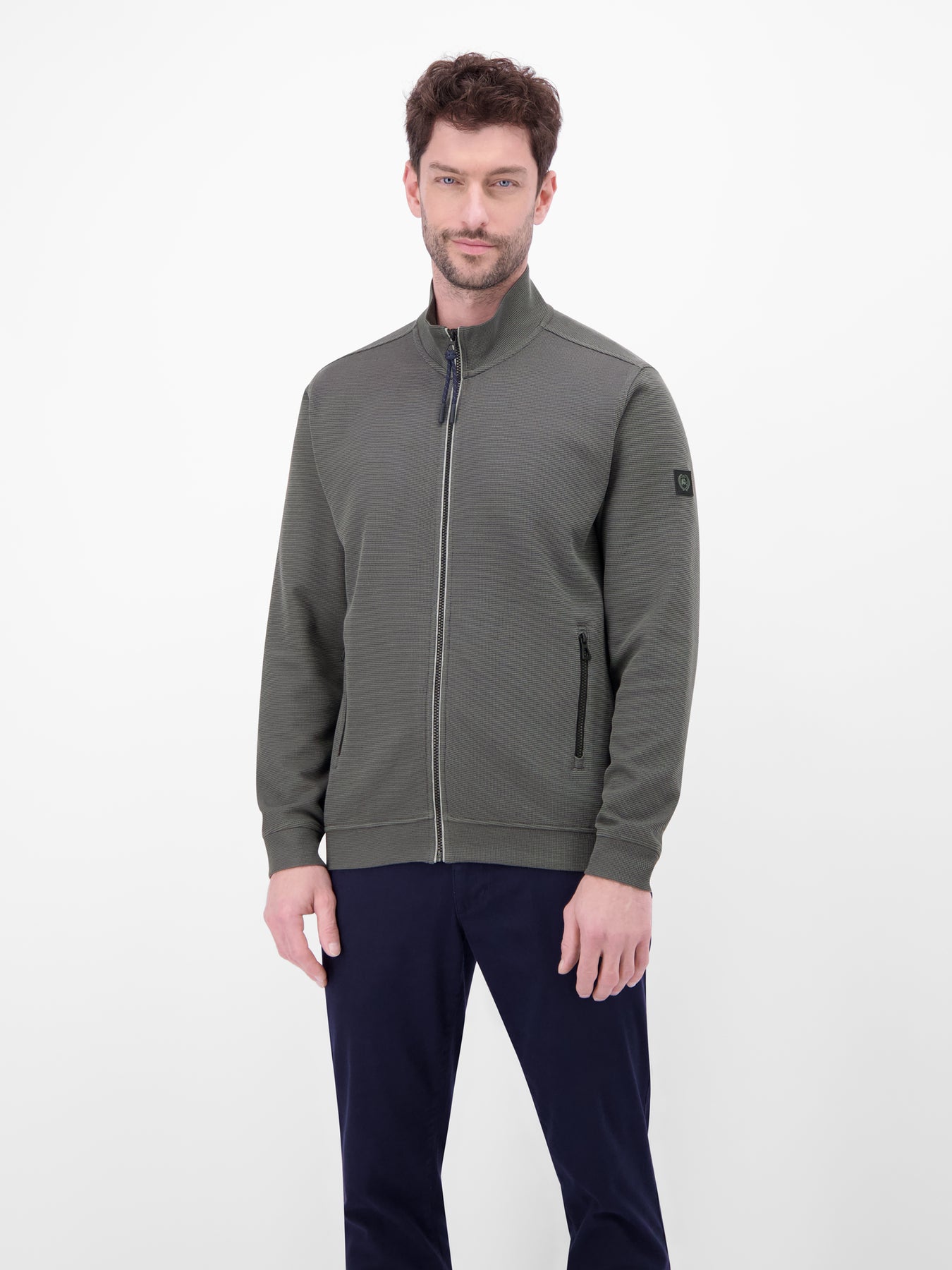 Sweatjacke aus Baumwollmischgewebe