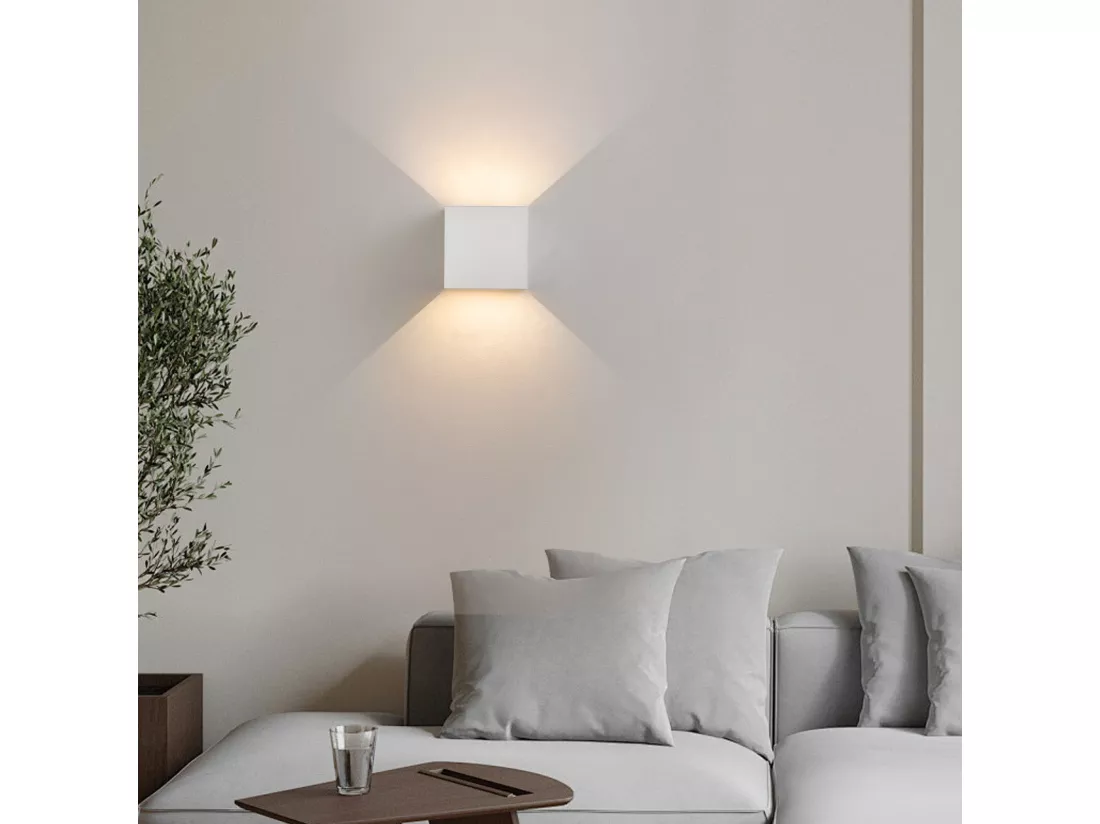 NETTLIFE Applique murale intérieure - Up Down Applique murale extérieure noire LED lampe extérieure murale 5W IP65 blanc chaud
