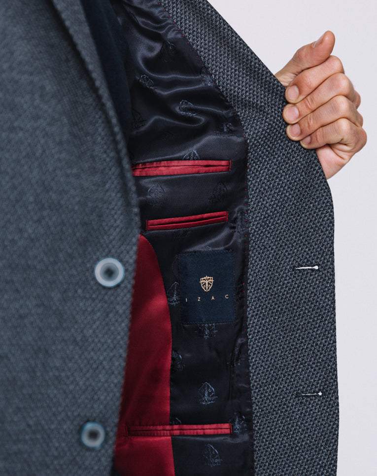Veste effet maille navy 