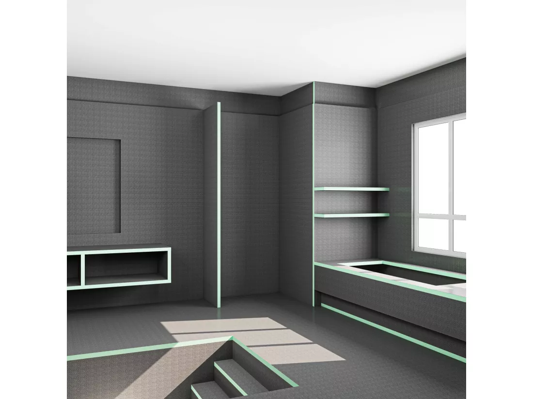 AICA Panneau de construction à carreler 1250x600x25mm,Pack de 5 Panneau de construction à carreler