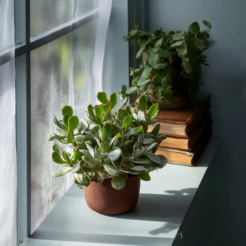 Jadeplant - Crassula arborescens 'Curly' - Hoogte 15-25 cm - Pot 12 c