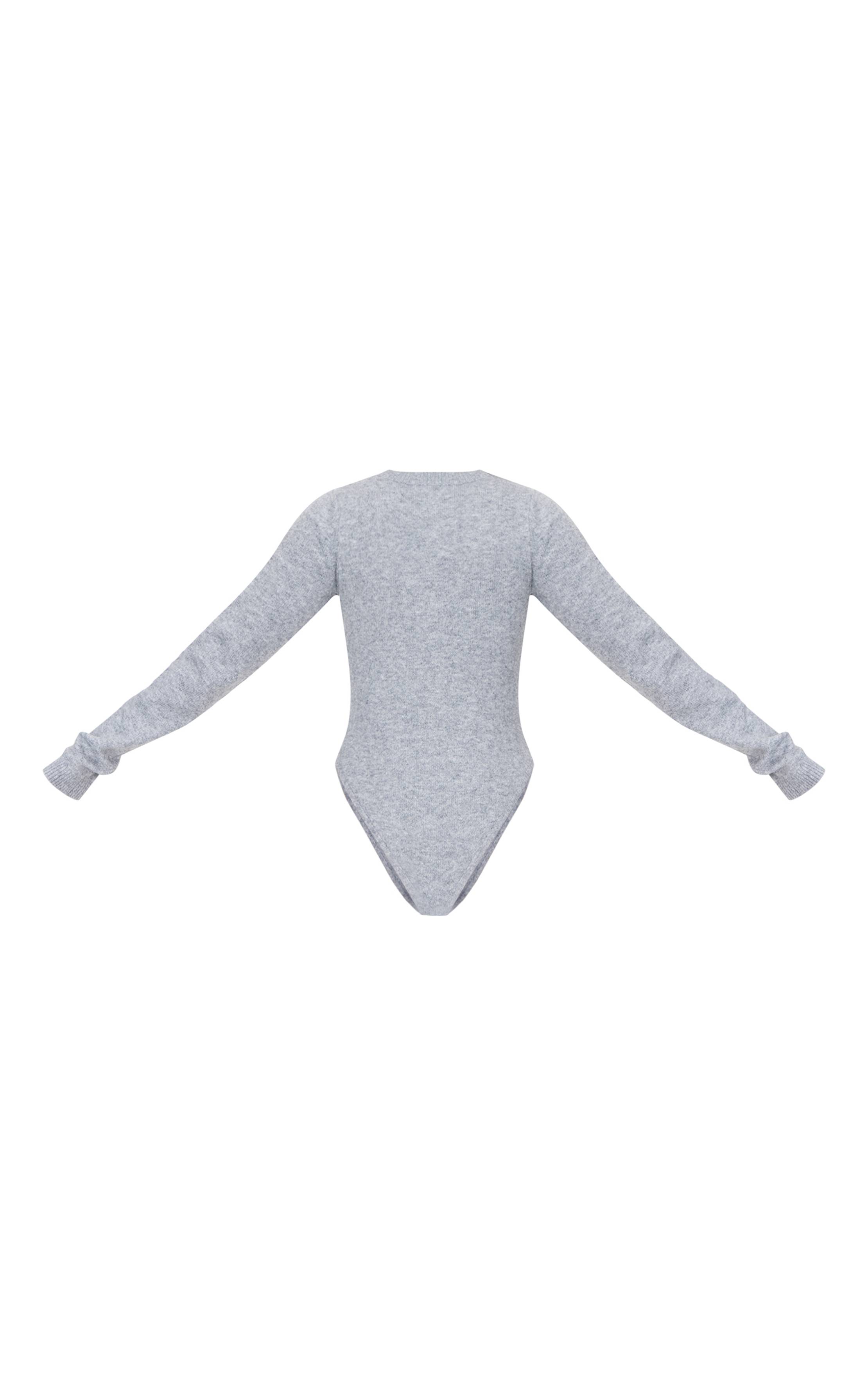 Gris Cendré Body En Maille Douce À Boutons Tall
