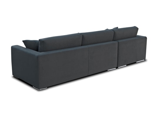 CITY - Canapé tissu Monaco méridienne gauche tissu gris foncé