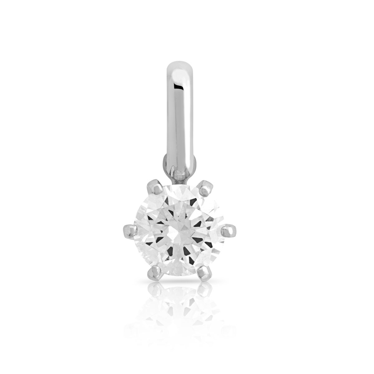 Pendentif or 750 blanc diamant 0.50 carat H/P1