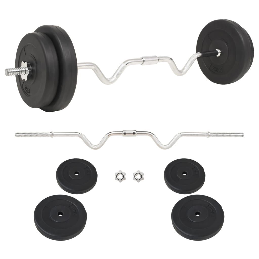 vidaXL Halterstang met gewichtenset, 30 kg