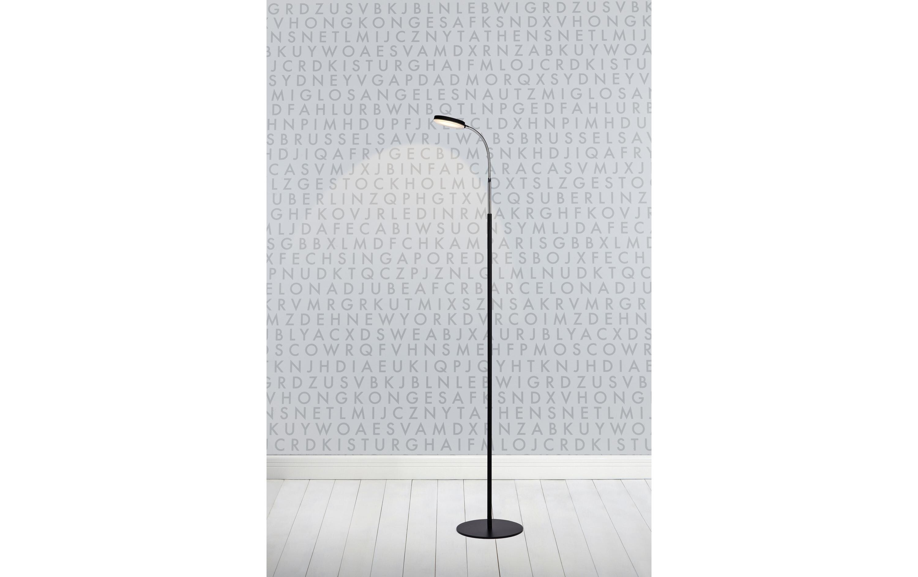 Stehleuchte Flex, 3000K, 5W, Schwarz/ChromStehlampe mit flexiblem Arm