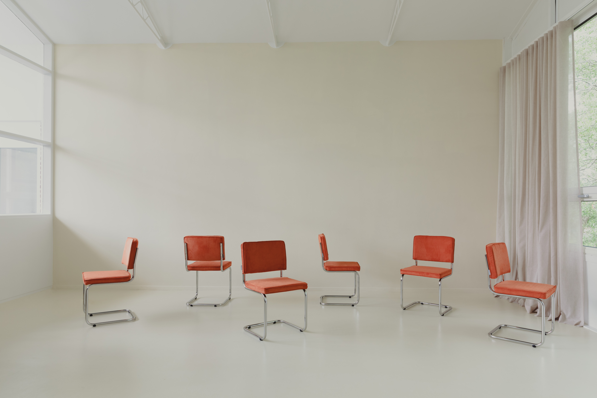 Eetkamerstoel RIDGE RIB oranje - set van 2