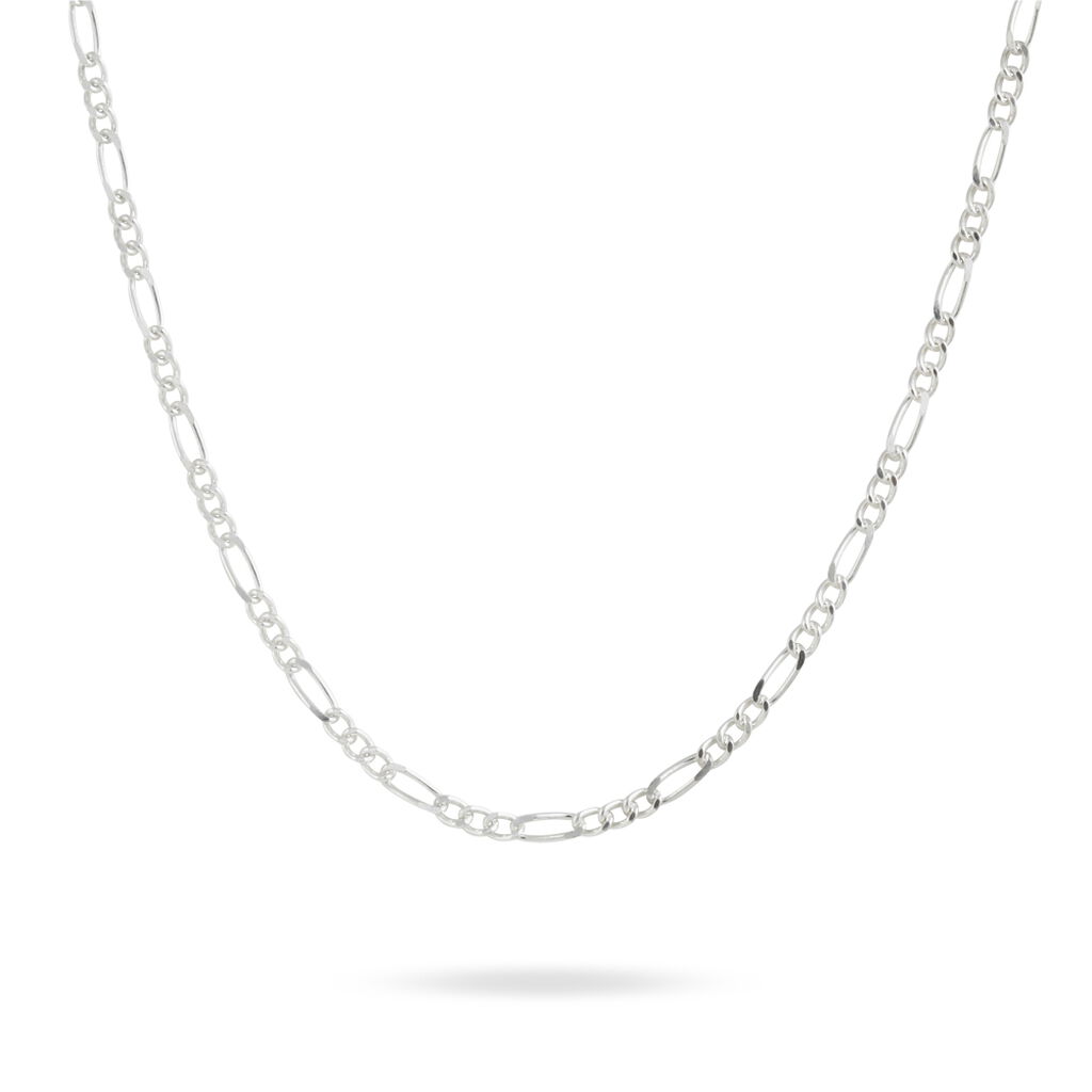 Chaîne Lyndsayae Maille Alternée 1/3 Argent Blanc