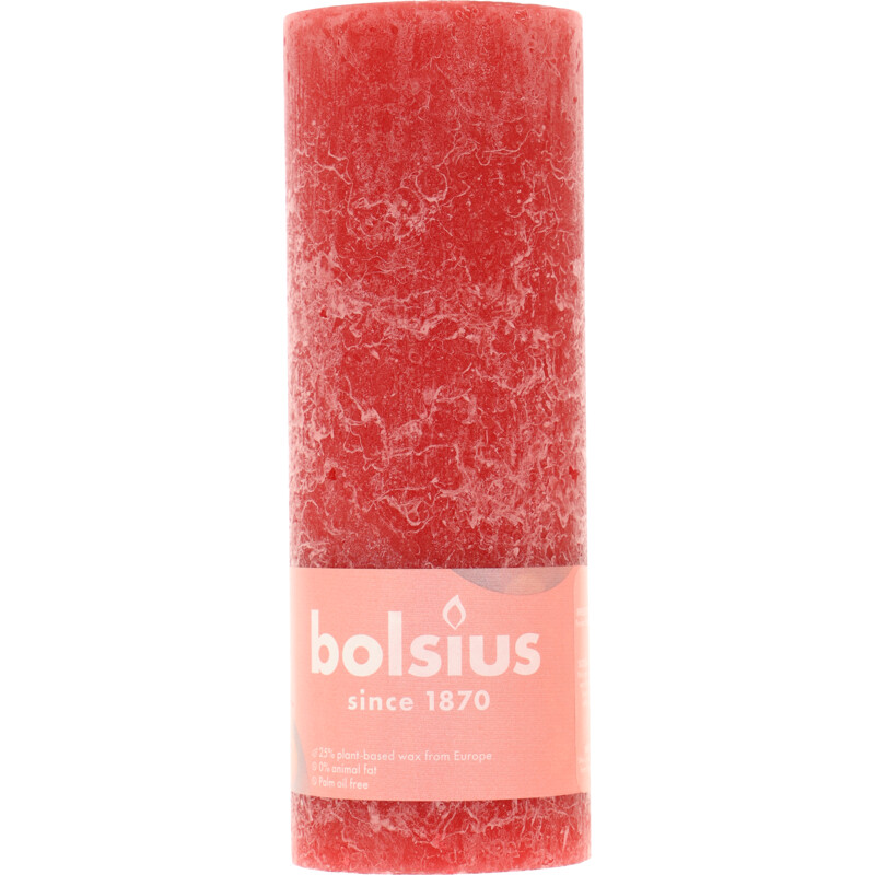 Bolsius Rustieke kaars 19cm rood