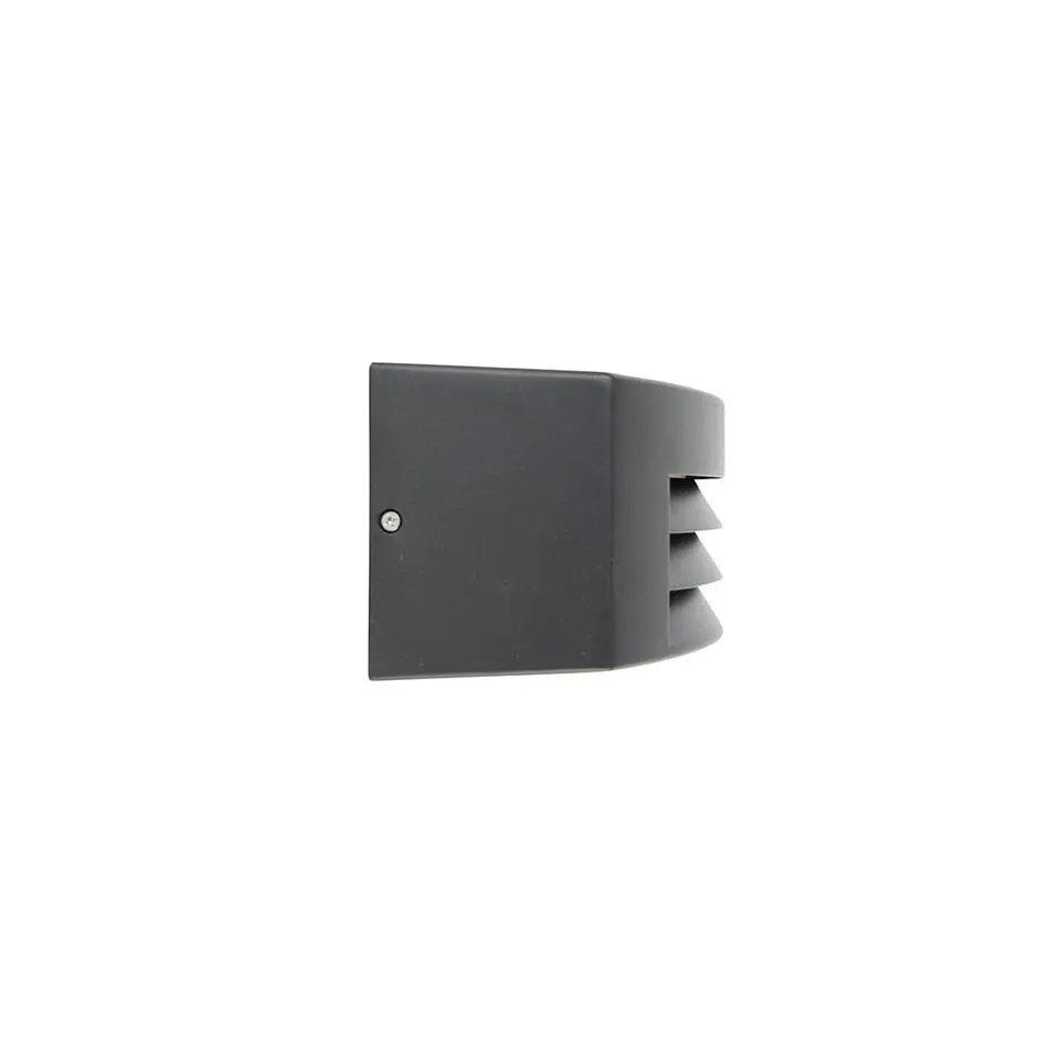 Qazqa wandlampen buiten hurricane grijs e27