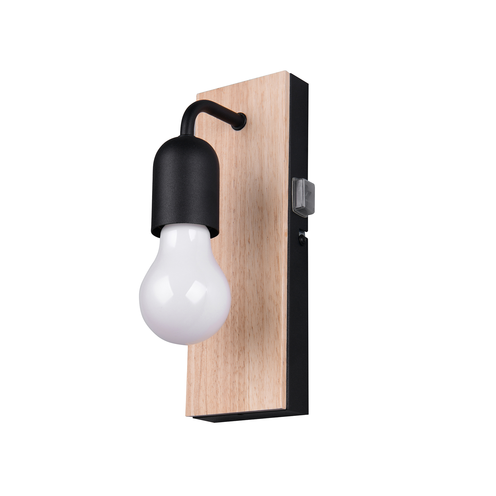 Wandleuchte - schwarz-natur - 24 cm hoch