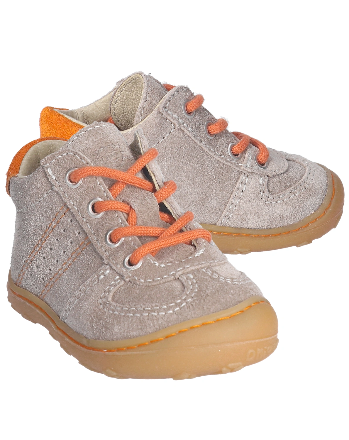 Schnür-Lauflernschuhe SAMI VELOUR in tundra/orange