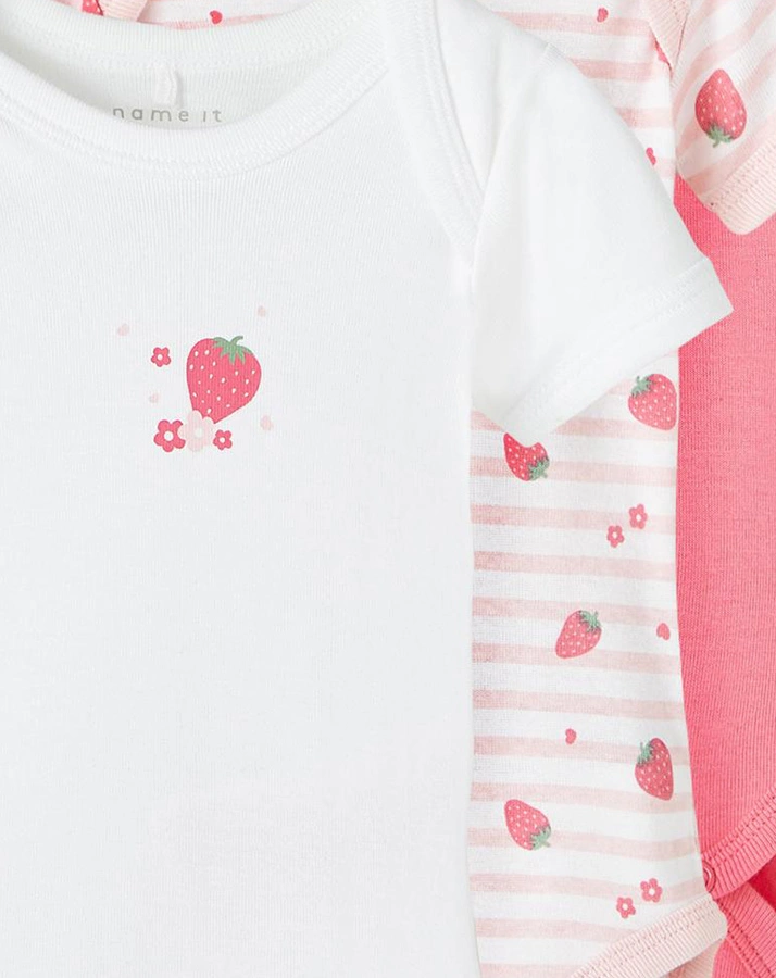 Kurzarmbody NBFBODY 3er Pack in camellia rose