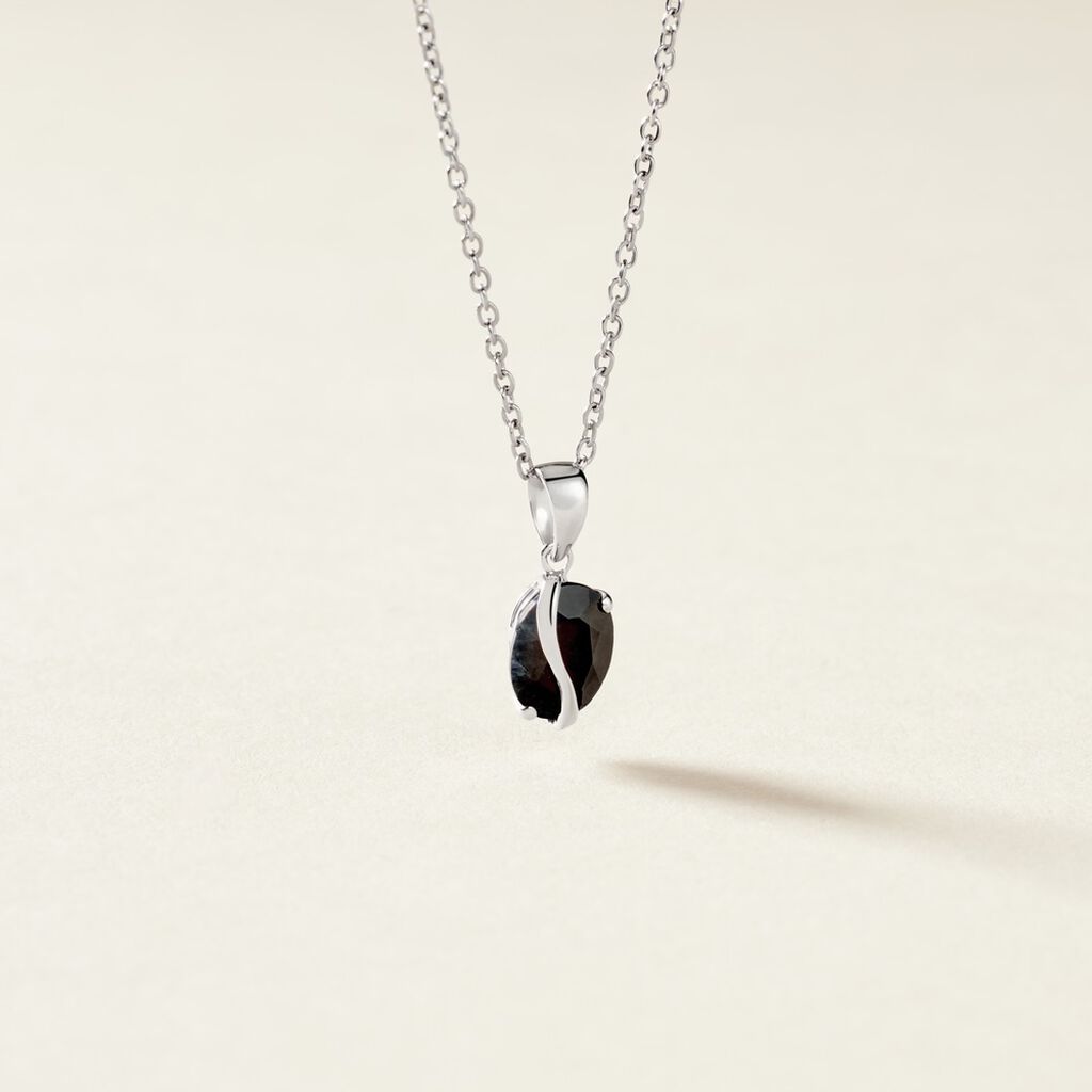 Pendentif Prudencia Or Blanc Saphir