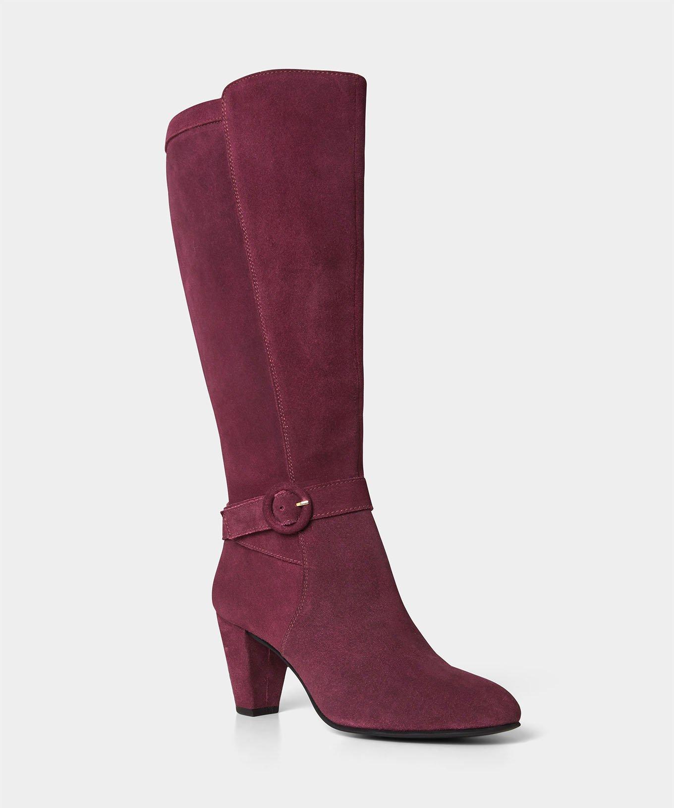 Stiefel mit Absatz, aus Veloursleder