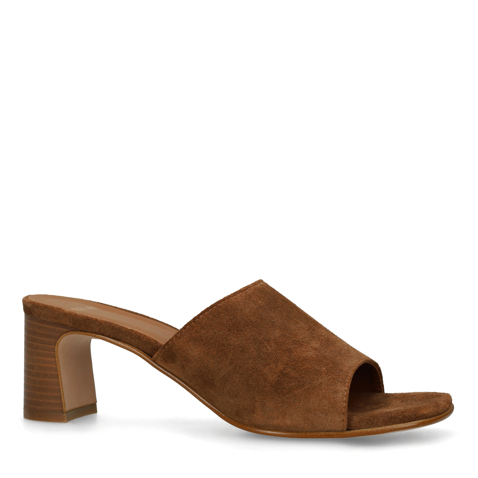 Bruine suède sandalen met hak