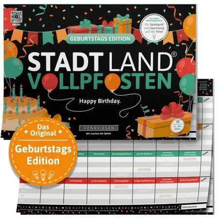 Denkriesen Stadt Land Vollpfosten - Geburtstags Edition 