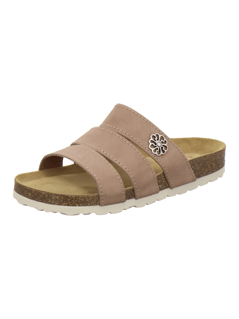 Pantoletten Damen Leder piedra