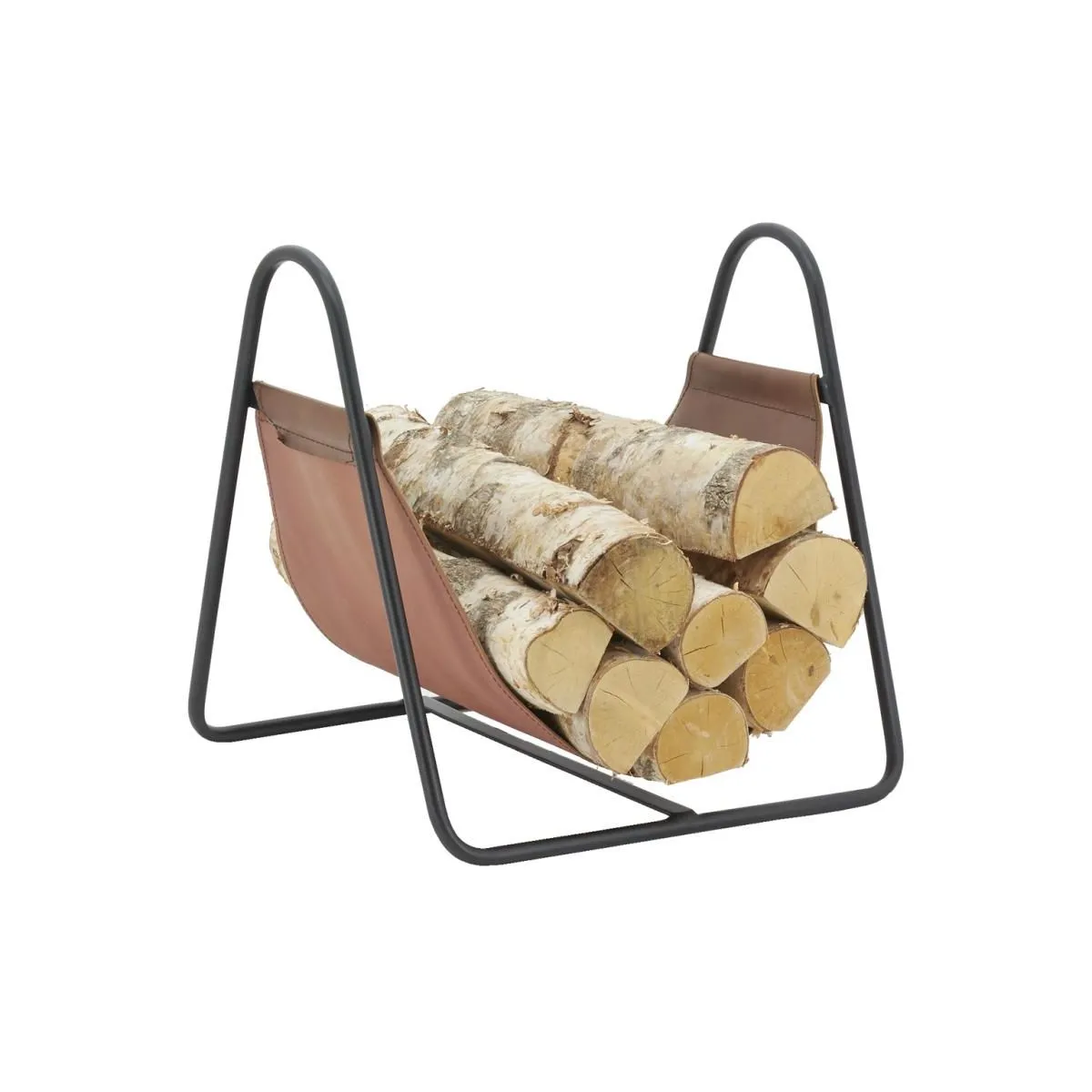 Aubry Gaspard Porte-bûches Métal et Cuir