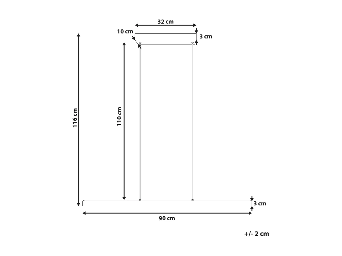 Lampe LED suspendue CANDELERO Avec télécommande Noir