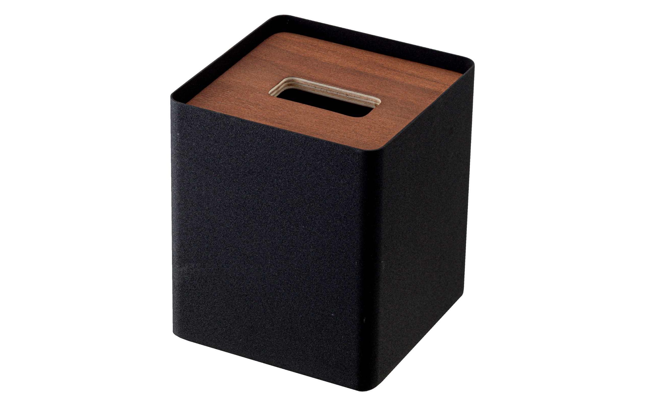 Kosmetiktuchbox Rin SchwarzQuadratische Taschentuchbox