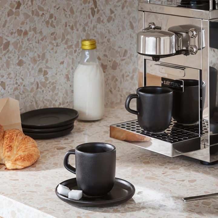 Eva Solo - Nordic Kitchen Tasse mit Untertasse 6,5 cl, schwarz