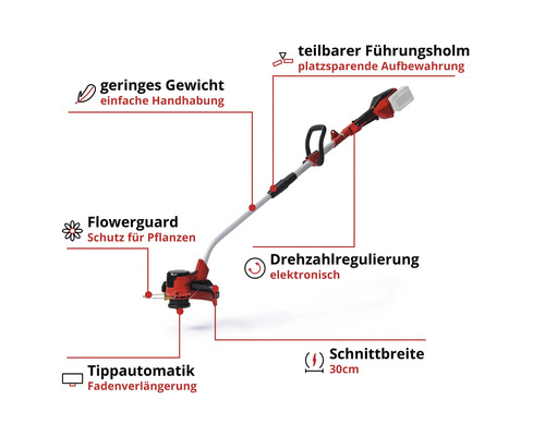 EINHELL Power-X-Chance GE-CT 36/30 Li accu grastrimmer zonder accu en lader (2x18V)