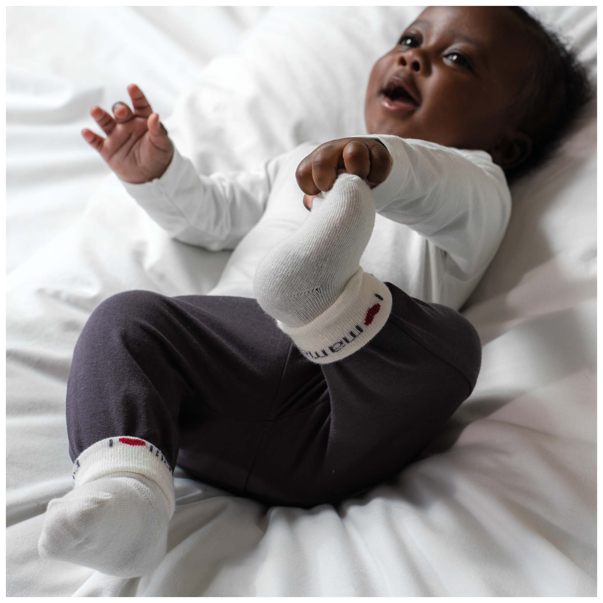 Prénatal newborn sokken papa en mama 3 paar   wit
