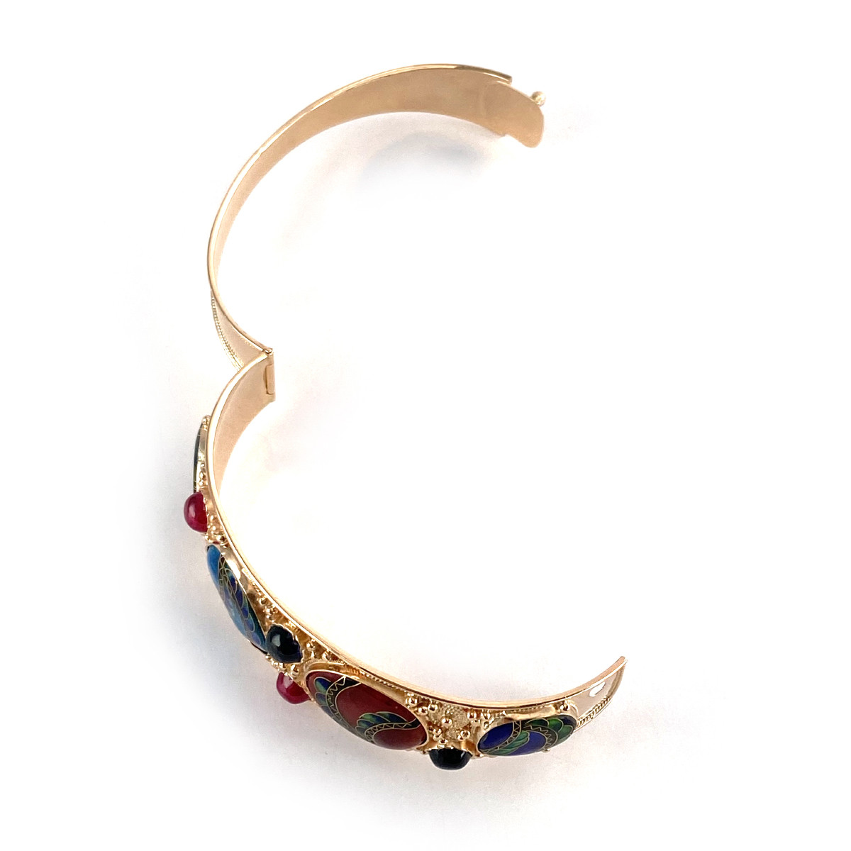 Bracelet d'occasion or 585 jaune pierres imitations