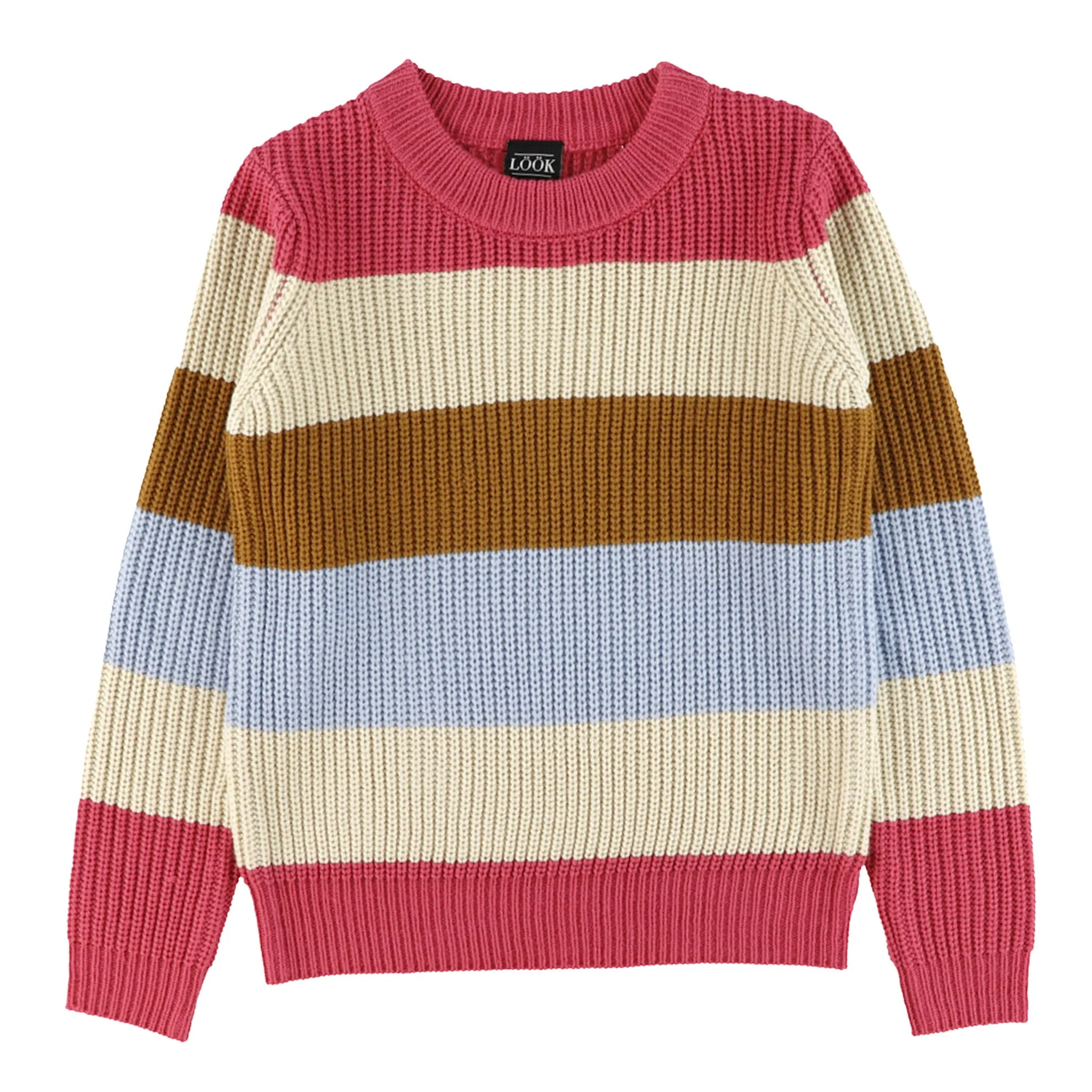 Look Pull Tricot Rayé Fleurs 7-14ans