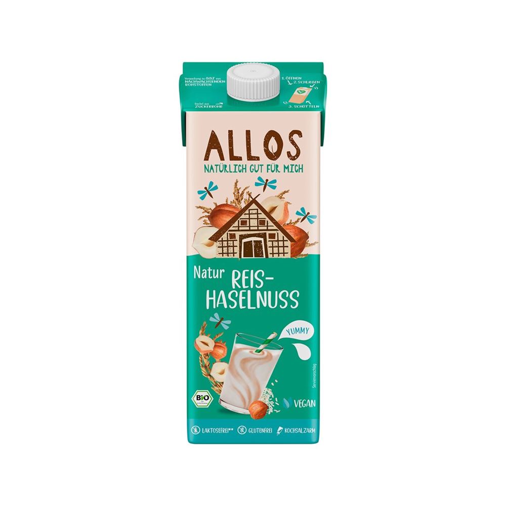 Allos Reis-Haselnuss Drink<br>1 l, Tetrapack