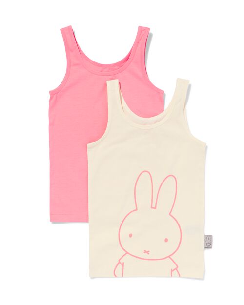 débardeurs Miffy en coton extensible pour enfants - 2 pièces rose