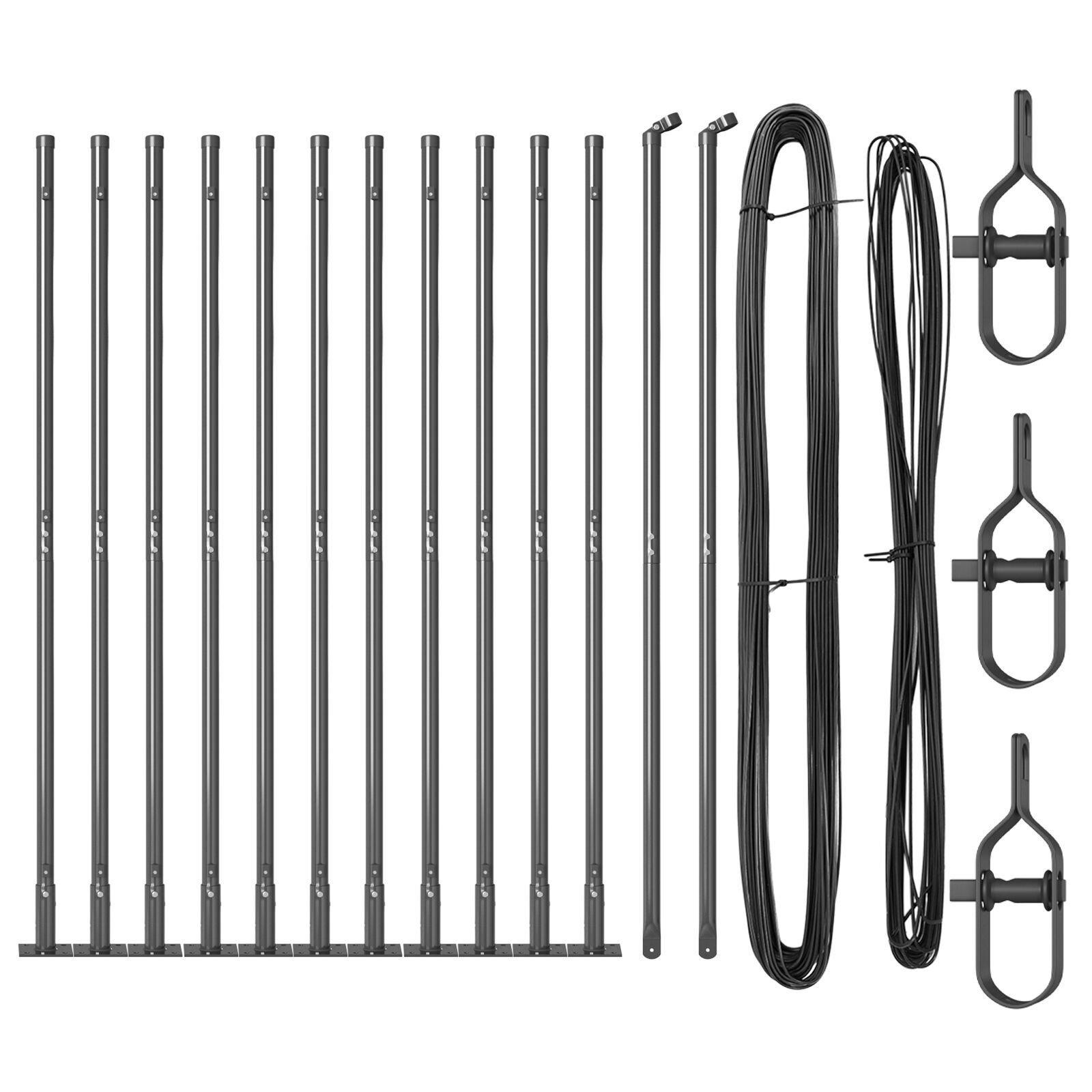 vidaXL Schuttingpalen 13 st Grijs Ø32mm 130 cm