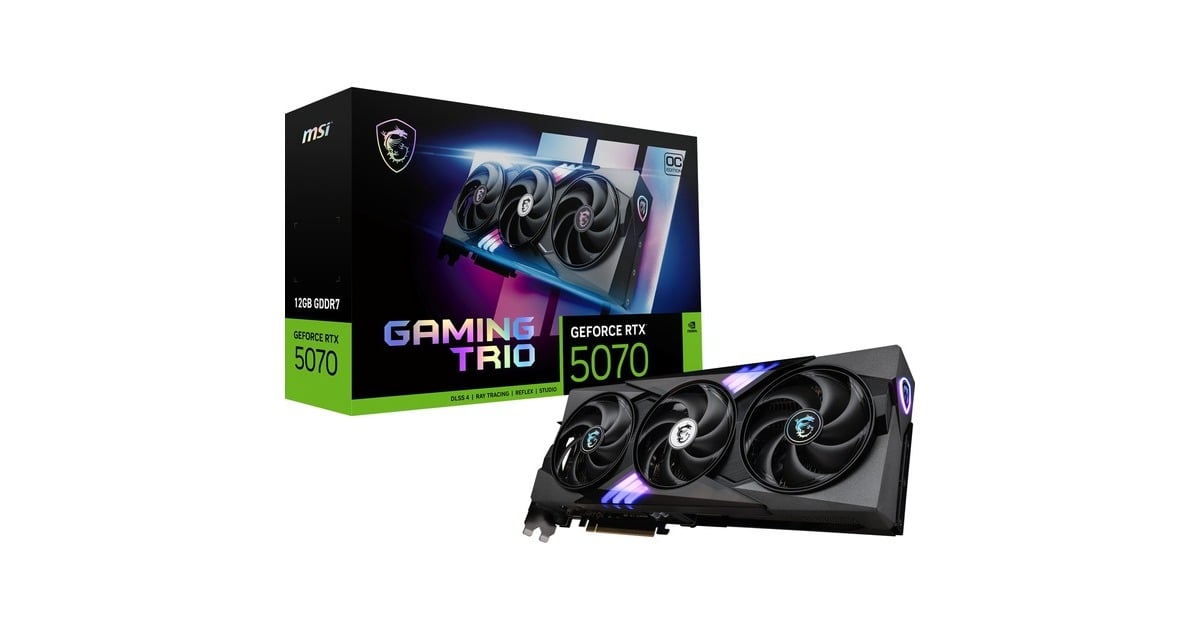 MSIGeForce RTX 5070 12G GAMING TRIO OC grafische kaart  (3x DisplayPort, 1x HDMI, Tweedekans)