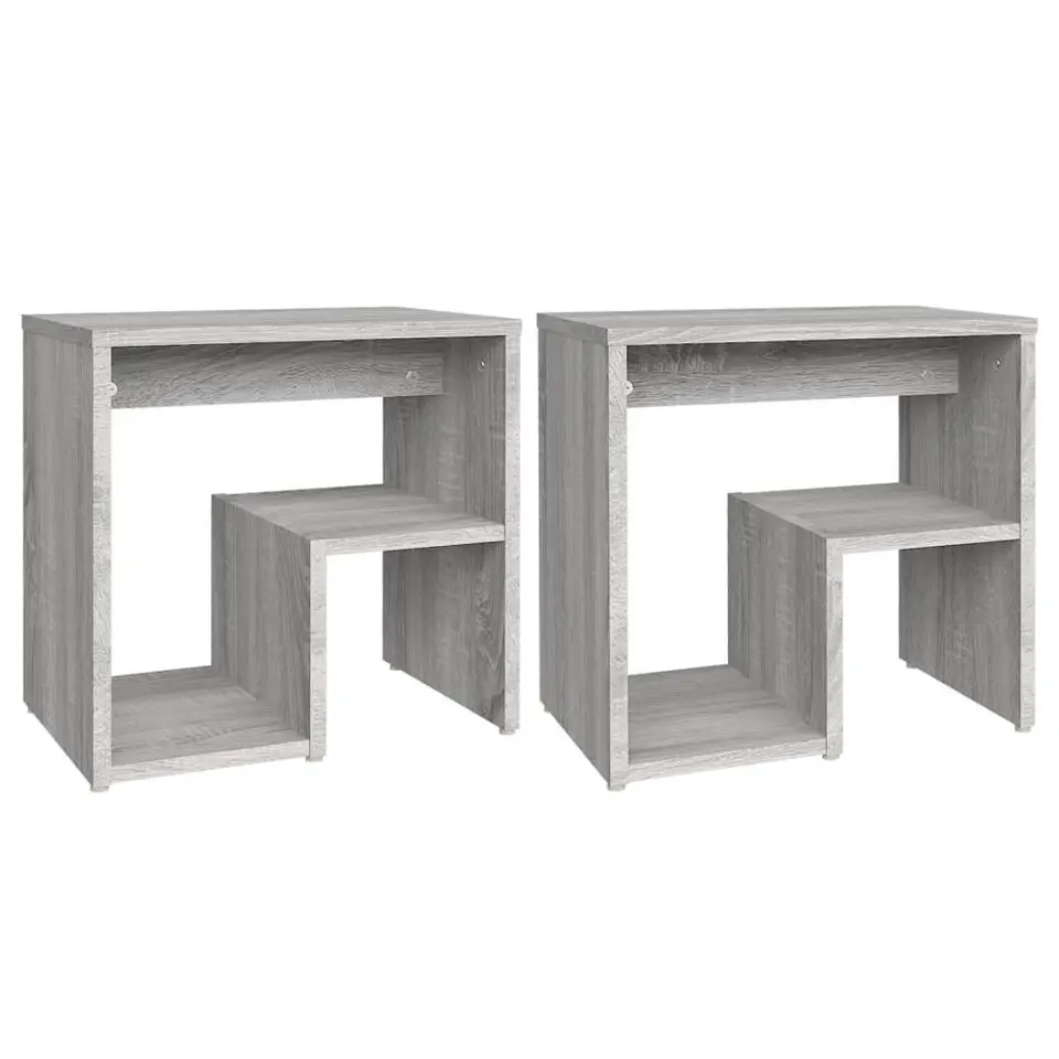 vidaXL - Nachtkastjes - Grijs sonoma eiken - Hout - 40 x 30 x 40 cm - 2 stuks