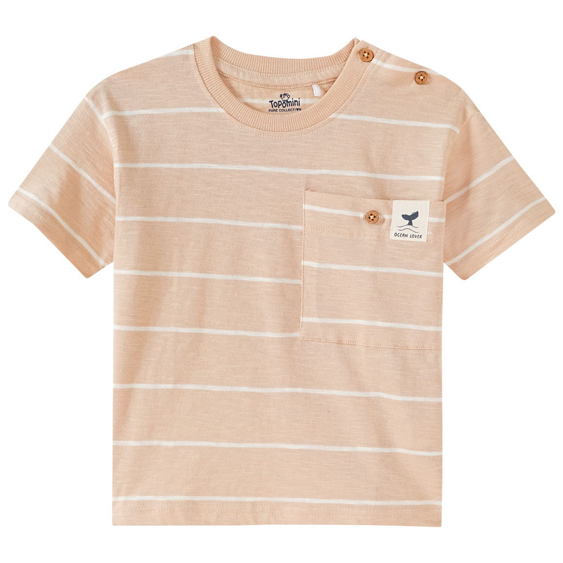 Topomini Pure Collection Baby T-Shirt mit Streifen beige