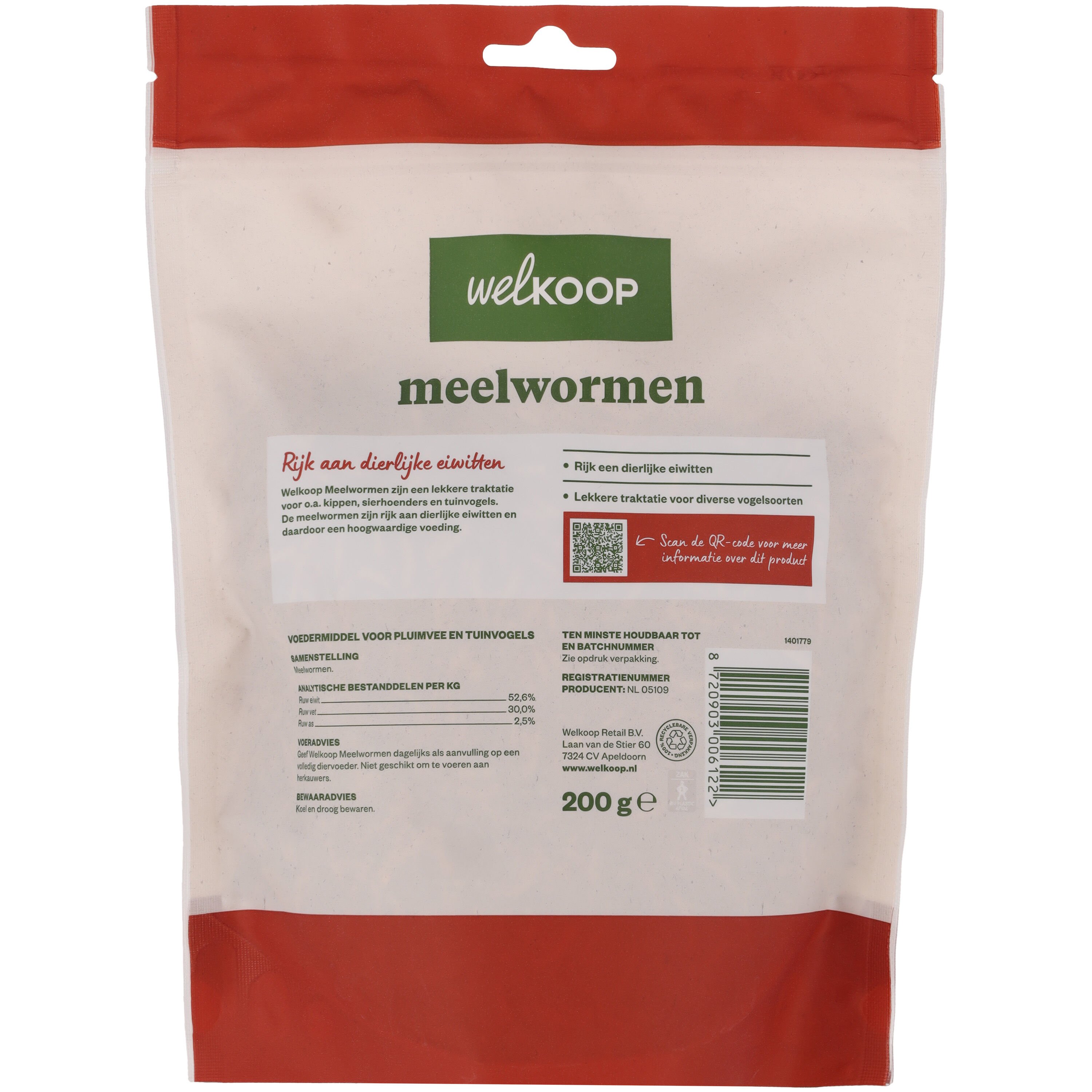Welkoop Meelwormen - Kippensnack - 200 Gram