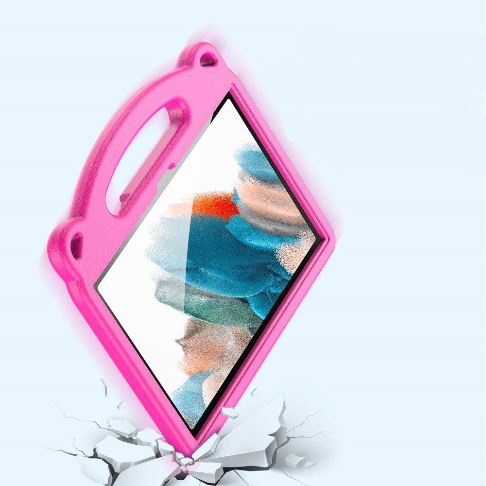 Samsung Galaxy Tab A8 10.5 (2021) Stossfeste Kinder Schaumstoff Hülle mit Griff   Kickstand - Pink