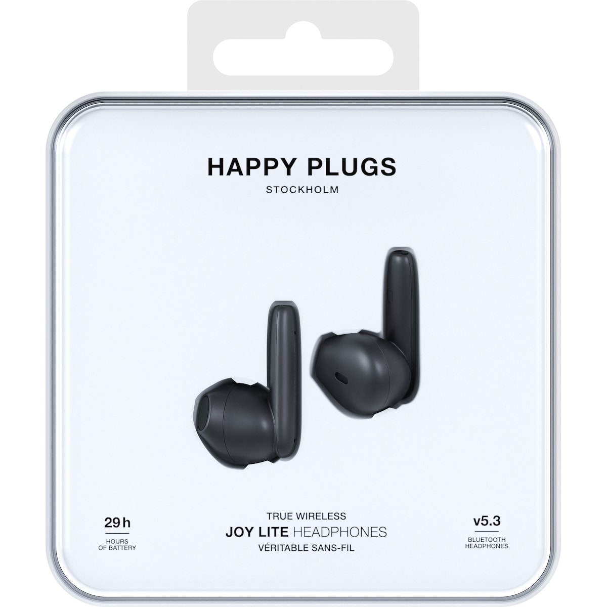 Happy Plugs Joy Lite true helt trådløse in-ear hodetelefoner (sort)