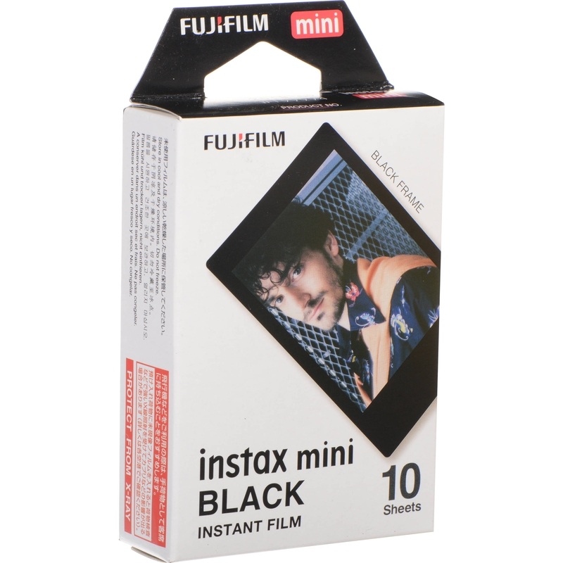 Fujifilm Instax Mini Sofortbildfilm, Black Frame, 10 Blatt