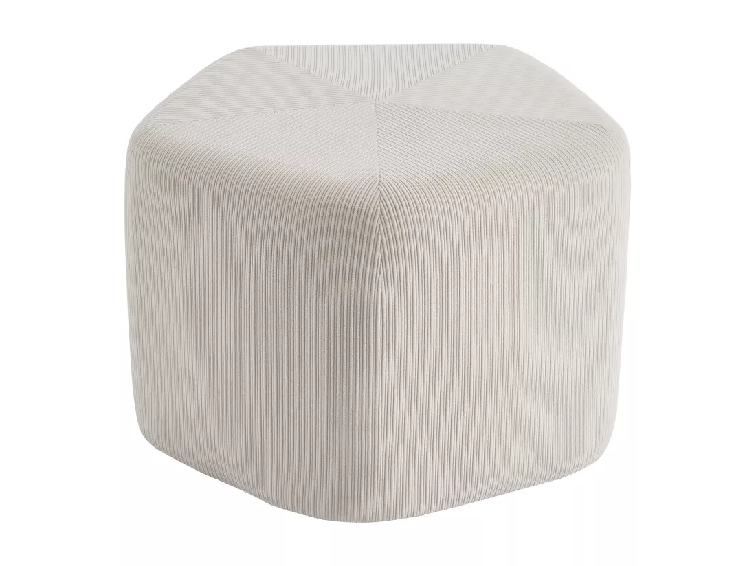 Pouf en velours côtelé beige TALODI