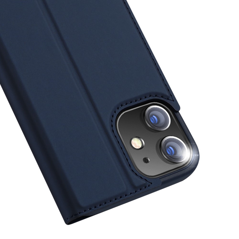 iPhone 12 / iPhone 12 Pro Flip Wallet Cover Leder Tasche - Dunkelblau