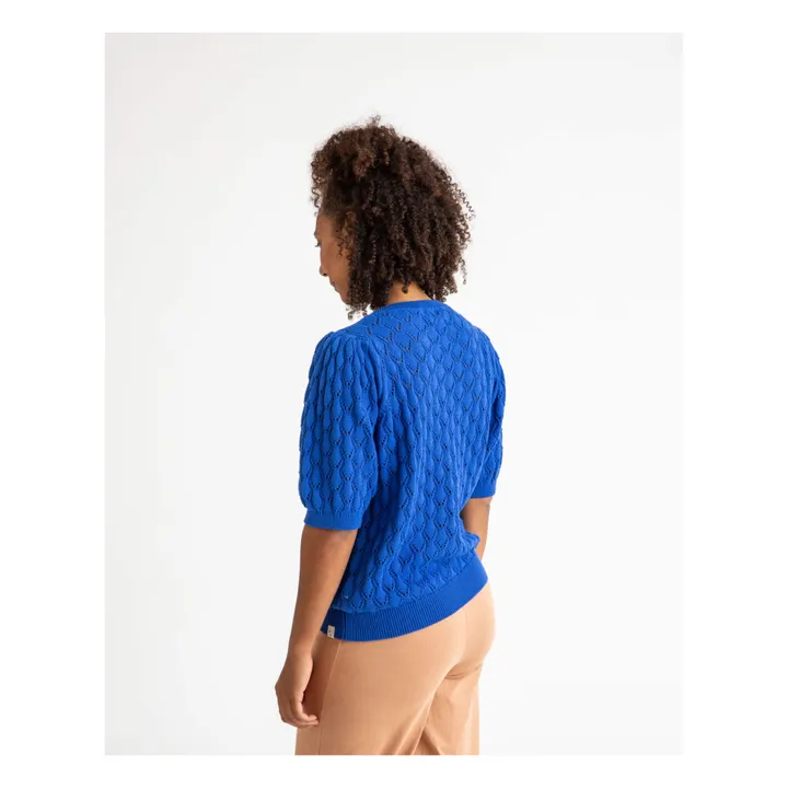 Matona Pull Ajouré Coton Bio | Bleu roi